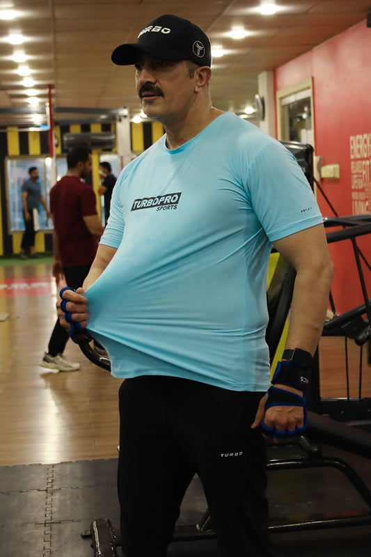 Turbo Pro Sports Climalite Mesh Dry-Fit Tee In Cyan