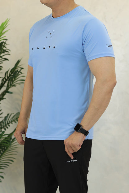 Turbo Scan Energy Breathable Mesh Dry-Fit Tee In Sky Blue