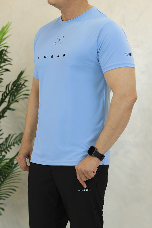 Turbo Scan Energy Breathable Mesh Dry-Fit Tee In Sky Blue