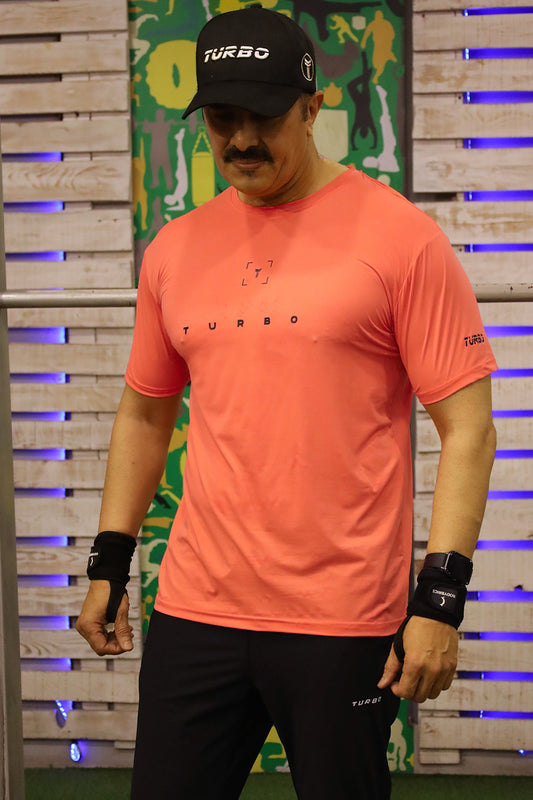 Turbo Scan Energy Breathable Mesh Dry-Fit Tee In Orange