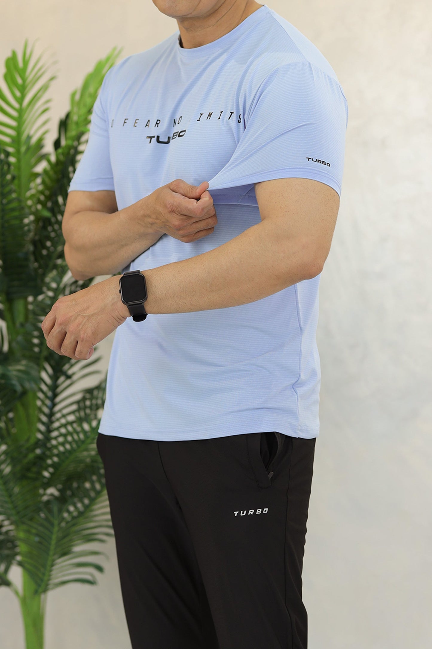 Turbo Motivational Quote ClimaCool Dry-Fit Tee In Sky Blue